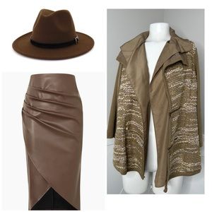 MULTIPLES BROWN STRETCHY ZIPPER JACKET- PRELOVED-PL